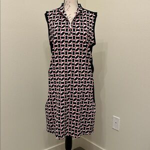 Tail Navy blue & Red Geometric design Sports Dress